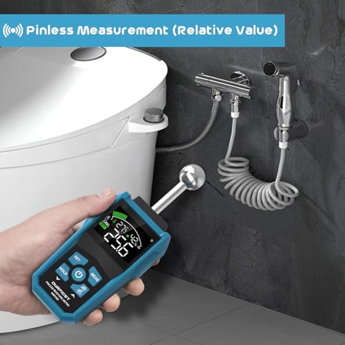 DURFICST Pin&Pinless Moisture Meter with Color LCD & Acoustic Alarm, Detects 20-40 mm Walls, Wood, Masonry, Concrete & Other Building Materials