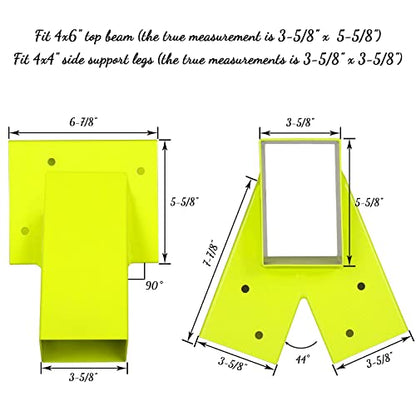 Highpro Swing Set Middle Bracket - Wooden A-Frame Hardware Parts With All Mounting Hardware - color: 90° A-frame Swing Set Bracket