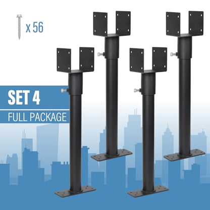 4 Pack 304 SS 3.6" Heavy Duty Saddle Roof Riser 18-1/4" High - color: Set 4