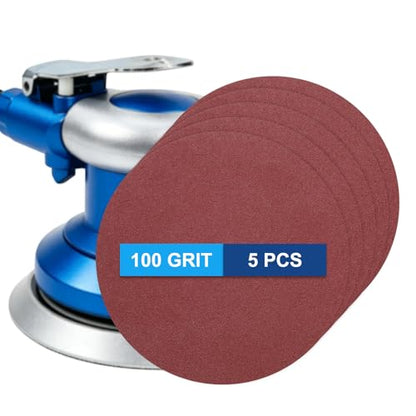 5 Pack 8 Inch PSA Sanding Discs 100 Grit Aluminum Oxide Red - color: Red, size: 8 Inch-100 Grit