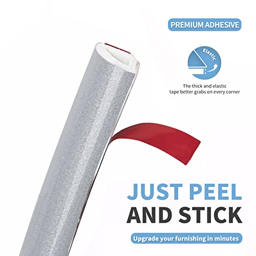 Art3d 10 ft Flexible Peel and Stick Wall Molding Trim Caulk Strip, Silver - color: Silver, size: 10 Feet