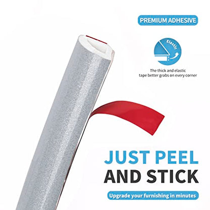 Art3d 10 ft Flexible Peel and Stick Wall Molding Trim Caulk Strip, Silver - color: Silver, size: 10 Feet