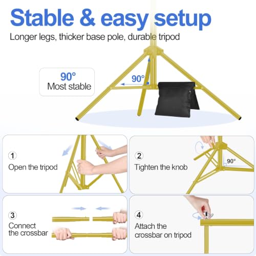 EMART Backdrop Stand 10x7FT Adjustable Back Drop Stand for Party -Gold - color: Titanium Gold, size: 10x7ft