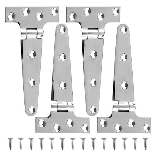 TamBee 4 Pcs 6 Inch Heavy Duty T-Strap Gate Hinge for Shed Gate
