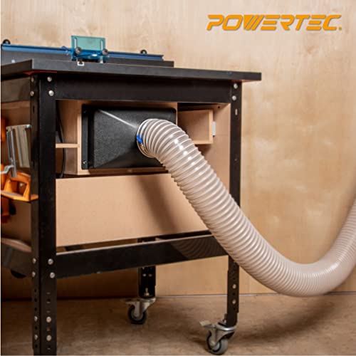 POWERTEC 70169 Mini Gulp Dust Hood Collector with 4" ID Port - ABS Plastic Fitting for Woodworking Dust Collection Hose - size: 13" x 8" x 6"