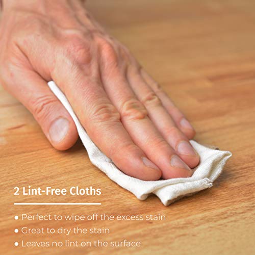 SamaN Staining Kit – Includes Sponge, 2 Cloths and Gloves to Effectively Stain Wood - style: Staining Kit