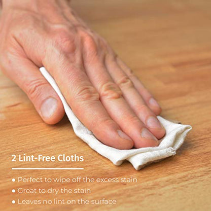 SamaN Staining Kit – Includes Sponge, 2 Cloths and Gloves to Effectively Stain Wood - style: Staining Kit