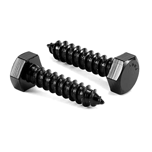 5/16" x 1-1/4" Hex Head Lag Screws Bolts 20Pcs 304 Stainless Steel 18-8, Partial Thread, Hexagon Head Wood Screws by Black Oxide by SG TZH - size: 5/16" x 1-1/4"