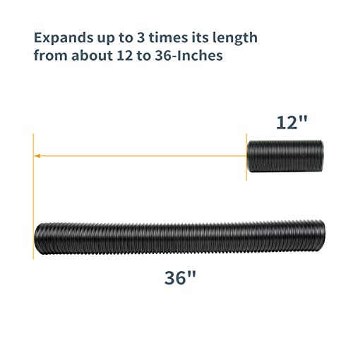 POWERTEC 2-1/2'' x 36'' Dust Collection Hose, 2.5 Inch Flexible PP Dust Collector Hose for Table Saw, Miter Saw, Drill Press, Belt Sander, Woodworking and Wood Shop Dust Collection System (70198) - size: 2.5'' x 36'' PP Hose