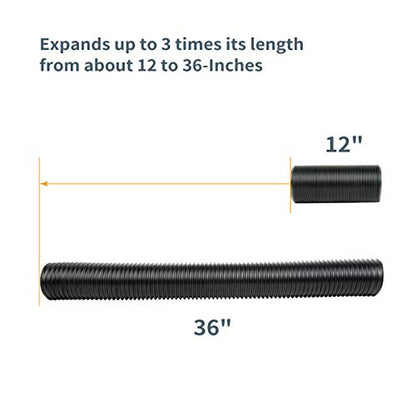 POWERTEC 2-1/2'' x 36'' Dust Collection Hose, 2.5 Inch Flexible PP Dust Collector Hose for Table Saw, Miter Saw, Drill Press, Belt Sander, Woodworking and Wood Shop Dust Collection System (70198) - size: 2.5'' x 36'' PP Hose