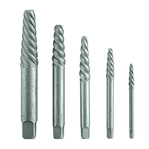 BOSCH BSPE5S 5-Piece Spiral Flute High-Carbon Steel Screw Extractor Assorted Set - size: Assorted, style: 5-Piece Set