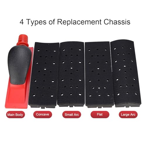 Adjustable Hand Sanding Block, Brushed Chassis Hand Sander with Dust Extraction, Ideal for Woodworking, Home Cleaning, ABS Material