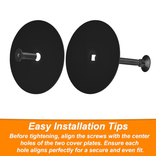 Penitue 6pcs Door Hole Cover Plate, Deadbolt Lock Cover (Black) - color: Black