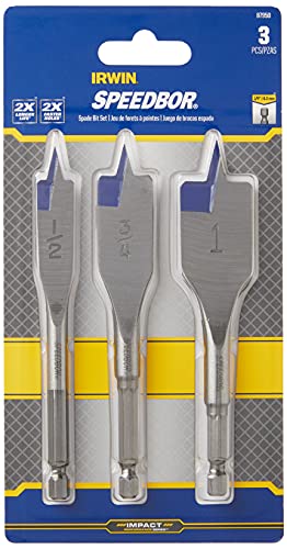 Irwin Tools Irwin Industrial Tools 87950 Speebor Blue Groove Spade Bit Set, 3-Piece