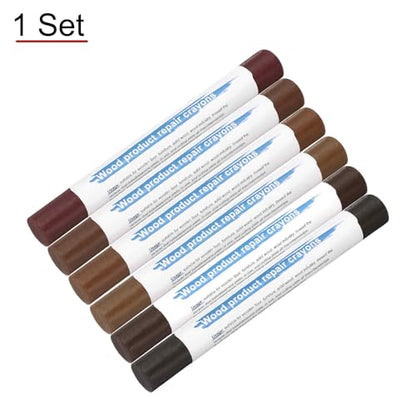 HARFINGTON Wood Filler Sticks 6 Colors Wooden Wax Touch Up Furniture Repair Crayons for Wood Brown, Rosewood, Wood, Teak, Brown Walnut - color: Exotic Woods Series