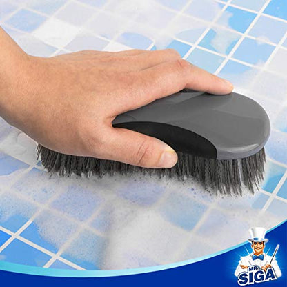 MR.SIGA Multi Purpose Heavy Duty Scrub Brush - Pack of 2 - color: Gray & Black