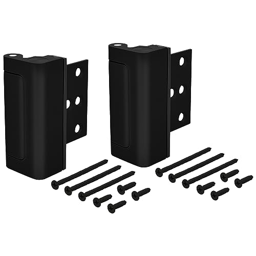 "HardwareX Supply Door Reinforcement Lock, Privacy Door Latch Harden Construction 3"" Stop Childproof, Black (2 Pack)" - color: Black, size: 2 Pack