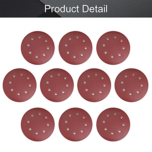 Utoolmart 10pcs 7 Inch 8 Hole Hook and Loop Sanding Disc 800Grit Flocking Sandpaper for Random Orbit Sander - size: 800 Grit