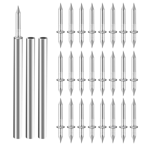 300 Count Double Headed Skirting Nails - Dual Direction Nails for Wooden Baseboards with Included Specific Sleeve Tool, Easy Mark-Free Installation