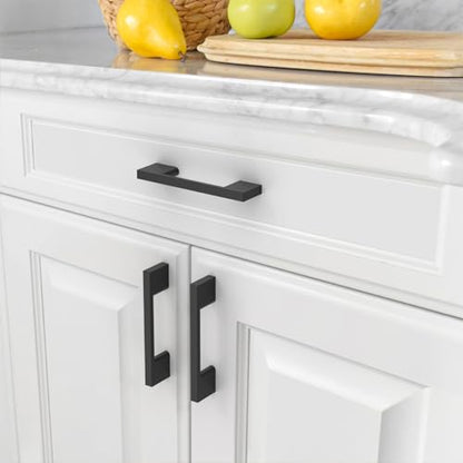 Amerdeco 10 Pack Matte Black Cabinet Pulls 3" - color: Matte Black, size: 3" hole center
