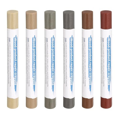 HARFINGTON Wood Filler Sticks 6 Colors Wooden Wax Touch Up Furniture Repair Crayons for Golden Walnut, Inked Lead, Wood, Elegant Sour Branch, Dark Cloth 2, Solid Cherry - color: Golden Series