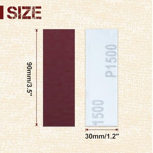 100Pcs 1500 Grit Micro Detail Sander Paper Kit 3.5" x 1.2" Hook and Loop Sandpaper Strips Detail Sander Refills Finishing Sander Paper for Wood Crafts, Tight Spaces and DIY Polishing Projects - style: 1500 Grit