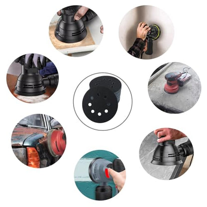50 Pcs 5 Inch 8 Hole 150 Grit Wet and Dry Sanding Discs, Round Hook and Loop Disc Sandpaper for Random Orbital Sanders - style: 150 Grit