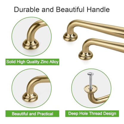 TUNNY 5 Pack Cabinet Handles-8.81"/224mm Screw Spacing Champagne Bronze Furniture Hardware Handles for Kitchen Cabinets Bedroom Dresser Wardrobe Cabinet Pulls - color: Champagne Bronze, size: 8.81"(224mm)Hole Center-5Pcs