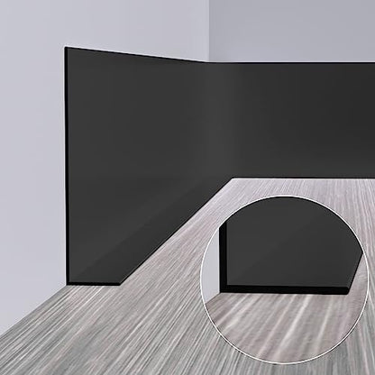 Duzzy Flexible Baseboard Molding Trim, 5 Inch(W) x 40 Feet(L) Peel and Stick Rubber Wall Trim Molding, Self-Adhesive Vinyl Wall Base Cove Base - color: Black, size: 5 Inch x 40 Feet