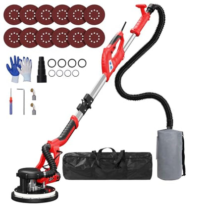 Drywall Sander, 2025 Upgraded 8-Amp Popcorn Ceiling Removal Tool, Red - color: Red
