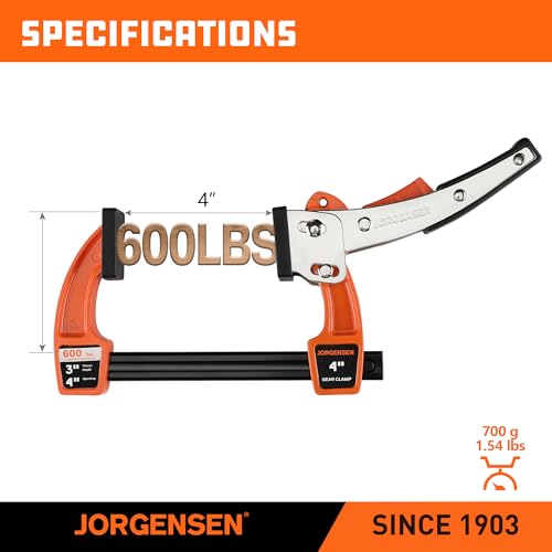 Jorgensen 4-Inch Bar Clamp Set, Ratcheting Bar Clamps, 2 Pack - size: 4 Inch