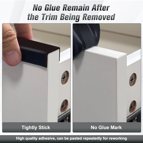 Rubber Edge Trim, Self Adhesive U Channel Edge Trim, Big Size U Shaped Trim, Edge Banding for Plywood, Woods, Shelf, Cabinet, Countertop, Size 1", Length 20Ft, Black - size: Size1"(Fit 15/16"~1-1/16"), L20'