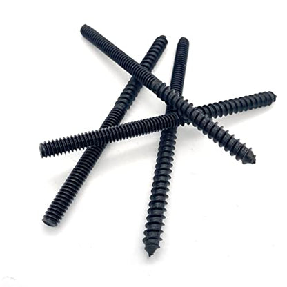 12 Pack 1/4-20 x 4 Inch Double Headed Bolts Black Hanger Bolts for Furniture Screws 100mm Length - size: Black 1/4-20"x4"-12PCS