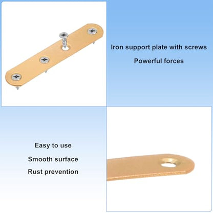 M METERXITY 10-Pack Flat Straight Brackets 3.74x0.71in, Gold - color: Gold, size: 95mm