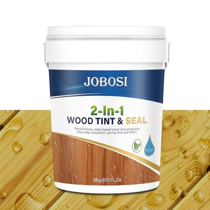 Advanced Wood Stain&Sealer, (Light Oak, 5 Gallon), Enhances Wood Grain, Waterproof, Flexible, Crack Resistant, Weather Resistant, Non-Toxic Environmentally Friendly, to Wooden, Furniture, Fence, Shed - color: Light Oak, size: 5 Gallon