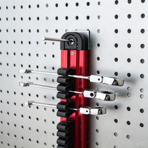 Gunpla Magnetic Screwdriver Organizer and Wrench Organizer, 36-Slot Screwdriver and Wrench Holder Aluminum Rail Tool Organizer, Tool Holder, Toolbox Organization, 3PCS