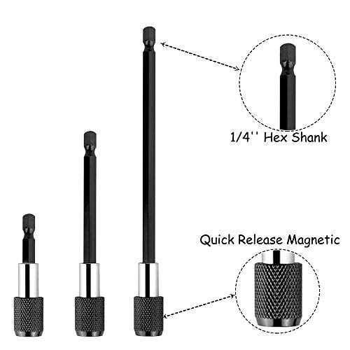 Saiper 1/4 Inch Hex Shank Magnetic Screwdriver Bit Holder 2", 4", 6"