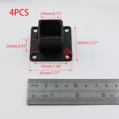 Wealrit 4 PCS Square Deck Post Base,0.75" Flange Anchor Fence Post Spike - style: 4 pcs 0.75" Black