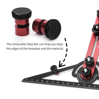 Stair Tread Jig, 10-60 Inch Adjustable Aluminum Stair Template Tool - size: Dual Nut Model