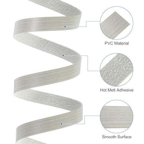 uxcell PVC Edge Banding 1 1/2 Inch x 33ft Self-Adhesive Veneer Trim - color: Grey Wooden, size: 1 1/2 inch x 33ft