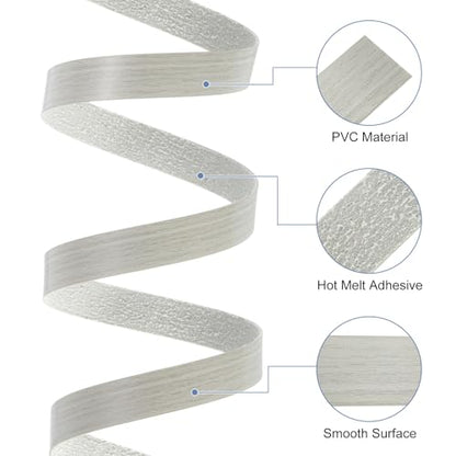 uxcell PVC Edge Banding 1 1/2 Inch x 33ft Self-Adhesive Veneer Trim - color: Grey Wooden, size: 1 1/2 inch x 33ft