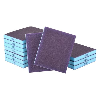12Pcs 120Grit Double-Sided Sanding Sponges, Washable & Reusable - size: 120Grit