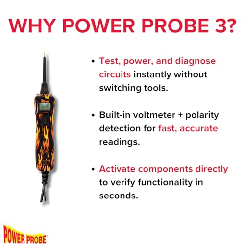Power Probe 3 Circuit Tester Kit with Case & Accessories (PP319FIRE) - color: Fire - Limited Edition
