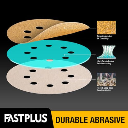 5 Inch 8 Hole Mix Grit Sanding Discs Hook and Loop Aluminum Oxide 50 Pack - style: 80/120/150/180/220 grit 50 pcs