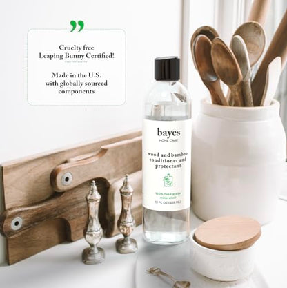 Bayes Food Grade Mineral Oil for Cutting Board - Mineral Oil Food Grade for Bamboo, Teak & Wood Conditioner and Protectant - Cutting Board Oil Food Grade Formula - Wood Oil for Cutting Board - 8 oz - size: 8 Fl Oz (Pack of 2)