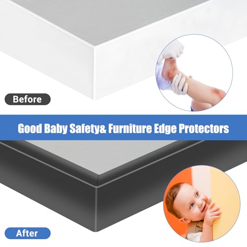 Rubber Edge Trim, 1-3/4 inches Self-Adhesive U Channel Edge Protector for Woods, Flexible U Shaped Peel and Stick Edge Banding, Edge Guard, Fit 1.75"(44mm), 10Ft, Black - size: Fit 1-3/4"- L10'