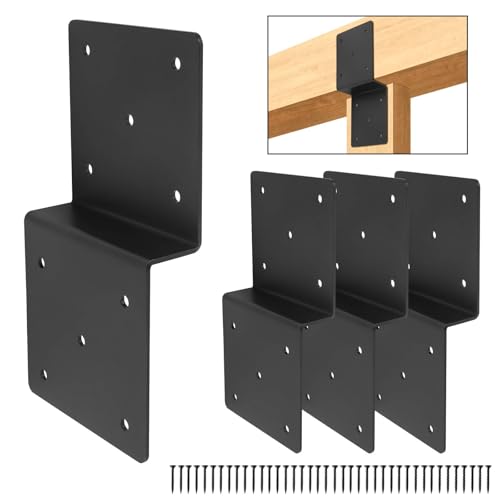 4Pcs Z Brackets,5"x 5" Connector Bracket for Wood Post to Beam Support - size: Z 5''X5''