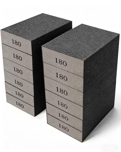 12Pcs Sanding Block Sponge Set, Reusable Sandpaper for Wood & Drywall - color: Gray