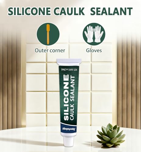 Clear Silicone Caulk Waterproof Silicone Sealant, 0.68 fl.oz(20ml)*2 - size: 20ml*2