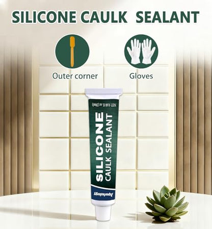 Clear Silicone Caulk Waterproof Silicone Sealant, 0.68 fl.oz(20ml)*2 - size: 20ml*2